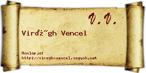 Virágh Vencel névjegykártya
